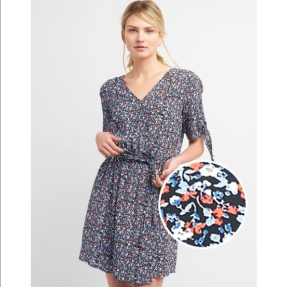 gap floral wrap dress